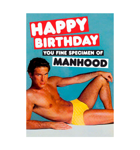 funky quirky unusual modern cool card cards greetings greeting original classic wacky contemporary art photographic fun vintage retro manhood specimen dean-morris funny birthday
