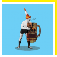 retro man beer hiccup cone head U-Studio Birthday funky quirky unusual modern cool card cards greetings greeting original classic wacky contemporary art illustration fun vintage retro funny let-rip