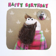 funky quirky unusual modern cool card cards greetings greeting original classic wacky contemporary art illustration fun Lucy-mason birthday hipster beard badge metrosexual