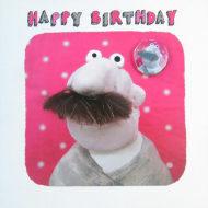 birthday moustache man badge funny cute Lucy-mason funky quirky unusual modern cool card cards greetings greeting original classic wacky contemporary art illustration fun