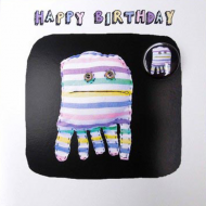funky quirky unusual modern cool card cards greetings greeting original classic wacky contemporary art illustration fun Lucy-mason birthday badge stripy squid octopus Lucy Mason