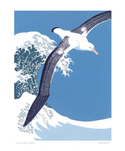 linocut Robert-gillmor albatross art-angels hokusai