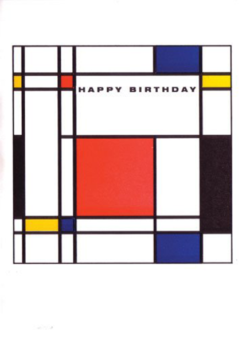 Birthday funky quirky unusual modern cool card cards greetings greeting original classic wacky contemporary art illustration fun vintage retro homage Mondrian Archivist-Cards