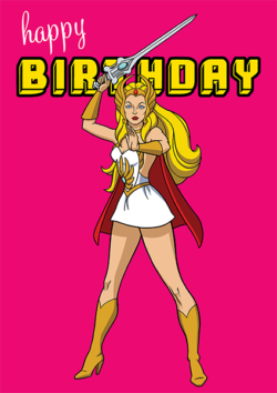 funky quirky unusual modern cool card cards greetings greeting original classic wacky contemporary art illustration photographic vintage retro kids tv she-ra he-man masters of the universe birthday hype-cards