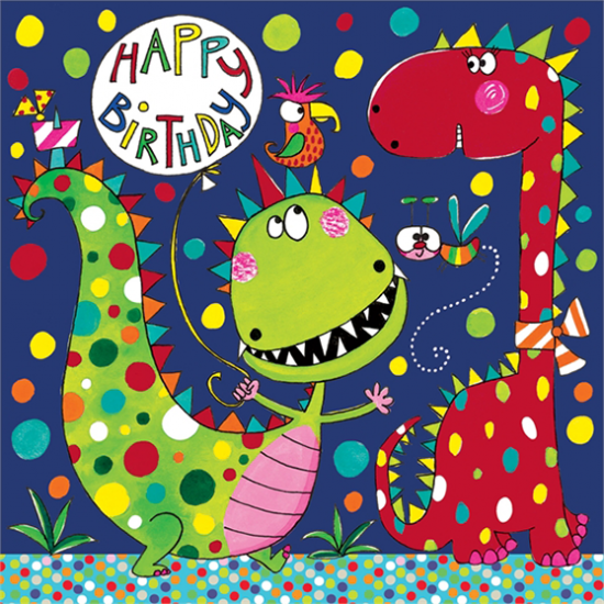 rachel ellen jigsaw kids birthday dinosaur funky quirky unusual modern cool card cards greetings greeting original classic wacky contemporary art illustration fun cute children kid