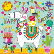 kids jigsaw birthday llama Rachel-ellen funky quirky unusual modern cool card cards greetings greeting original classic wacky contemporary art illustration fun cute