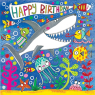 funky quirky unusual modern cool card cards greetings greeting original classic wacky contemporary art illustration fun cute birthday shark jigsaw Rachel Ellen kids