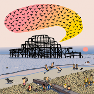 funky quirky unusual modern cool card cards greetings greeting original classic wacky contemporary art illustration photographic vintage retro brighton Lisa holdcroft west pier