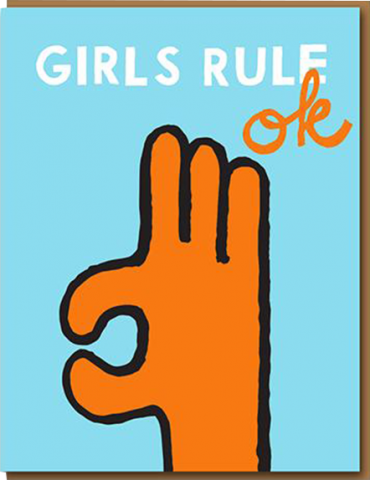 funky quirky unusual modern cool card cards greetings greeting original classic wacky contemporary art illustration photographic distinctive vintage retro wow 1973 nineteen seventy three letterpress birthday girls rule ok 0163