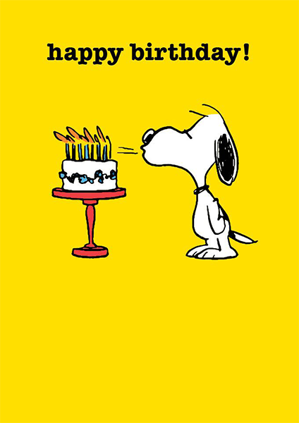 funky quirky unusual modern cool card cards greetings greeting original classic wacky contemporary art illustration photographic vintage retro kids tv Schulz peanuts Charlie Brown snoopy comic book cartoon hype birthday cake