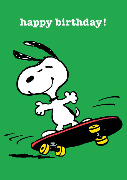 funky quirky unusual modern cool card cards greetings greeting original classic wacky contemporary art illustration photographic vintage retro kids tv Schulz peanuts Charlie Brown snoopy comic book cartoon hype birthday skateboard