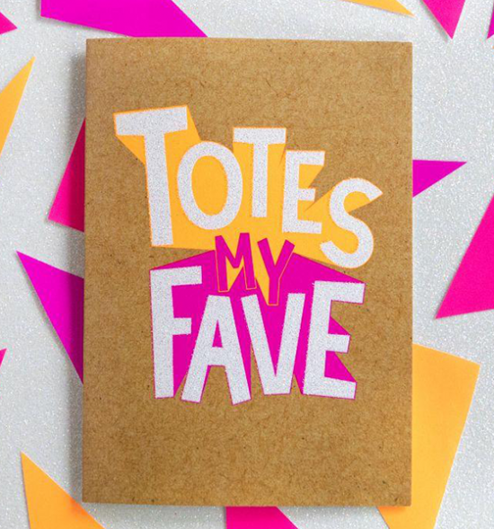 Birthday funky quirky unusual modern cool card cards greetings greeting original classic wacky contemporary art illustration fun funny vintage retro Bettie-Confetti neon colourful slogan totes my fave