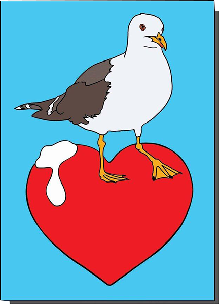 Malarkey Cards Brighton sell funky quirky unusual modern cool card cards greetings greeting original classic wacky contemporary art photographic birthday fun vintage bite your granny toy pincher seagull poo heart