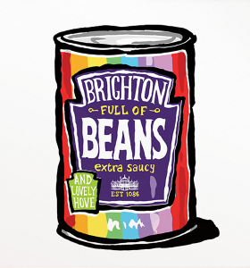 Malarkey Cards Brighton sell funky quirky unusual modern cool original classic wacky contemporary art illustration photographic distinctive vintage retro funny rude humorous birthday Brighton and Hove J David Bennett marmite JDB-17-BTNP-05 Heinz baked beans