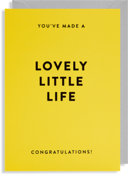 Malarkey Cards Brighton sell funky quirky unusual modern cool original classic wacky contemporary art illustration photographic distinctive vintage retro funny rude humorous birthday seasonal Lagom greetings cards you've made a lovely little life congratulations yellow
