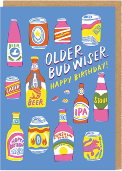 Malarkey Cards Brighton sell funky quirky unusual modern cool original classic wacky contemporary art illustration photographic distinctive vintage retro funny rude humorous birthday seasonal greetings cards Ohh Deer Hello!Lucky older budwiser beer