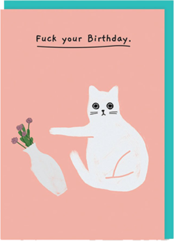 Malarkey Cards Brighton sell funky quirky unusual modern cool original classic wacky contemporary art illustration photographic distinctive vintage retro funny rude humorous birthday seasonal greetings cards Ohh Deer Ken the Cat fuck your birthday flowers