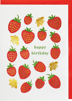 Malarkey Cards Brighton sell funky quirky unusual modern cool original classic wacky contemporary art illustration photographic distinctive vintage retro funny rude humorous birthday seasonal greetings cards archivist strawberries bumblebees