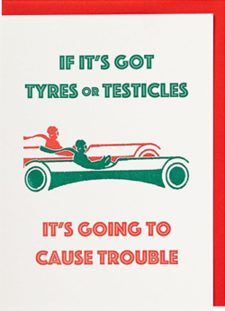 Malarkey Cards Brighton sell funky quirky unusual modern cool original classic wacky contemporary art illustration photographic distinctive vintage retro funny rude humorous birthday seasonal greetings cards archivist tyres or testicles