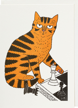 Malarkey Cards Brighton sell funky quirky unusual modern cool original classic wacky contemporary art illustration photographic distinctive vintage retro funny rude humorous birthday seasonal greetings cards archivist chess cat