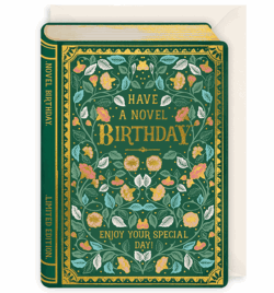 Malarkey Cards Brighton sell funky quirky unusual modern cool original classic wacky contemporary art illustration photographic distinctive vintage retro funny rude humorous birthday have a novel birthday storybook collection book the art file gold finish deboss die-cut