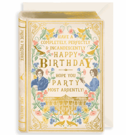 Malarkey Cards Brighton sell funky quirky unusual modern cool original classic wacky contemporary art illustration photographic distinctive vintage retro funny rude humorous birthday completely perfectly incandescently happy birthday storybook collection art file gold finish book deboss die-cut