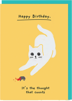 Malarkey Cards Brighton sell funky quirky unusual modern cool original classic wacky contemporary art illustration photographic distinctive vintage retro funny rude humorous birthday ken the cat ohh deer its the thought that counts mouse
