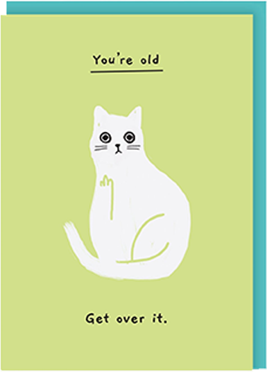 Malarkey Cards Brighton sell funky quirky unusual modern cool original classic wacky contemporary art illustration photographic distinctive vintage retro funny rude humorous birthday ken the cat ohh deer you're old get over it