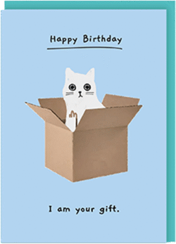 Malarkey Cards Brighton sell funky quirky unusual modern cool original classic wacky contemporary art illustration photographic distinctive vintage retro funny rude humorous birthday ken the cat ohh deer I am your gift